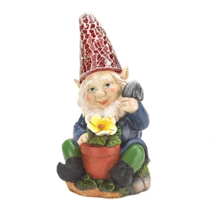 (image for) 10016216 - Gardening Gnome Solar Statue